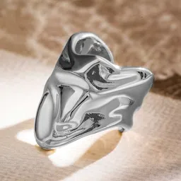 Rubans Rhodium Plated Sculptural Statement Luxe Ear Cuff Earrings image 5