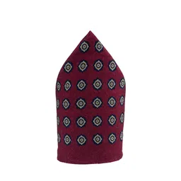 The Tie Hub Men Maroon Printed Woolen Pocket Square image 2