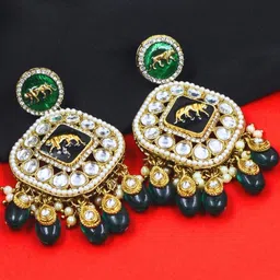 J & C Fashion Arena Gold-Plated Brass Earrings image 4