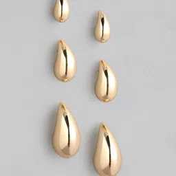 Forever New Pack of 3 Gold Plated Teardrop Shaped Studs Earrings image 2