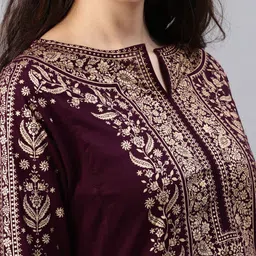 Vishudh Purple Printed A-Line Kurta image 2