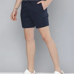 Mast & Harbour Men Navy Blue Solid Regular Fit Shorts image 2