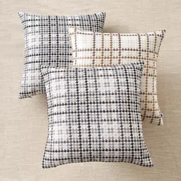 Home Centre Moonlight Grey & White Geometric Woven Design Jacquard Square Cushion Covers image 5