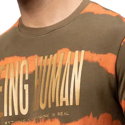 Being Human Men Olive Green Printed Sweatshirt image 3