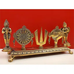 Exotic India Gold Toned Brass Hanuman & Garuda Religious Idol Showpiece image 2