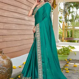 Satrani Women Embellished Border Pure Chiffon Saree image 5