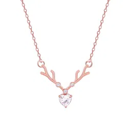 GIVA Rose Sterling Silver Rose Gold-Plated Necklace image 2