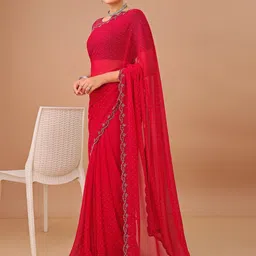 Leelavati Embellished Beads and Stones Pure Chiffon Saree image 2