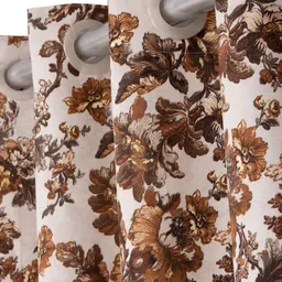 HOUZZCODE White & Brown Window Curtain image 3