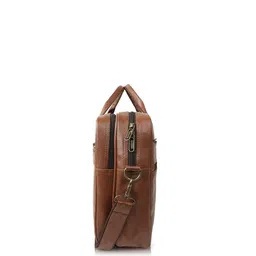 Veneer Unisex Tan Solid Laptop Messenger Bag image 4