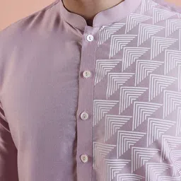 KISAH Geometric Printed Straight Kurta with Trousers image 2