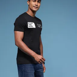 HERE&NOW Pure Cotton Typography Printed T-shirt image 2
