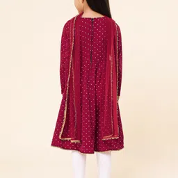 A.T.U.N. Printed Angrakha Kurta With Dupatta image 3