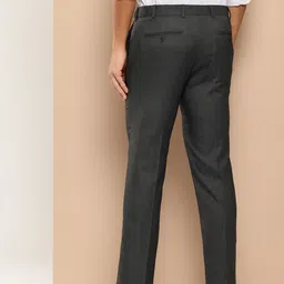 INVICTUS Men Self Checked Cropped Formal Trousers image 4