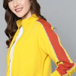 HERE&NOW Women Yellow Solid Pure Cotton Sweatshirt-picture-26
