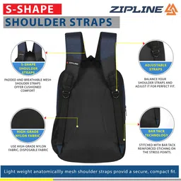 ZIPLINE Unisex Blue Backpack image 2