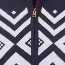 Cherry Crumble Boys Navy Blue Printed Fair Hooded Sweater image 2
