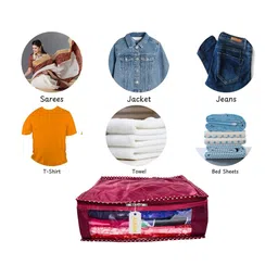 Ajabh Maroon Set of 6 Regular Multi-Utility Organisers image 4