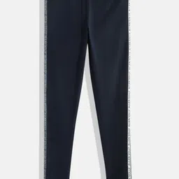 Allen Solly Junior Navy Blue Brand Logo Printed Leggings image 3