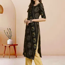 Moda Rapido Pack of 2 Printed Straight Kurta with Trousers image 3