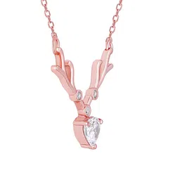 GIVA Rose Sterling Silver Rose Gold-Plated Necklace image 3