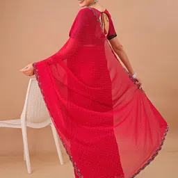 Leelavati Embellished Beads and Stones Pure Chiffon Saree image 4