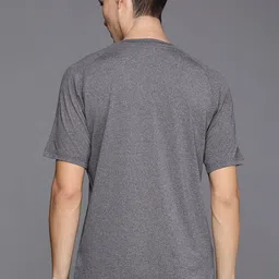 ASICS Men Grey Solid ROUND NECK HEATHER Running T-shirt image 5