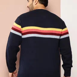 Sztori Plus Size Striped Acrylic Pullover image 5
