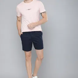 Mast & Harbour Men Navy Blue Solid Regular Fit Shorts image 4