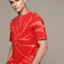 R.Code by The Roadster Life Co. Tie and Dye Printed Relaxed Fit T-shirt image 3