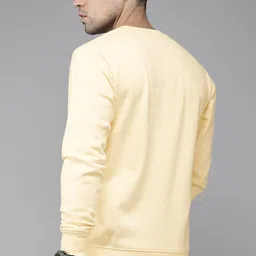 Roadster Men Cream-Coloured Solid Sweatshirt image 4