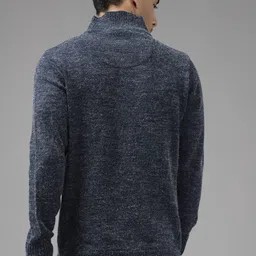The Roadster Lifestyle Co. Men Navy Blue Solid Turtle Neck Pullover image 4