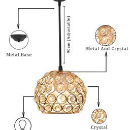 Homesake Yellow Textured Hanging Pendant Lamp image 3