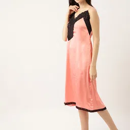 ms.lingies Ms Lingies Pink & Black Satin Baby Doll with Robe image 2