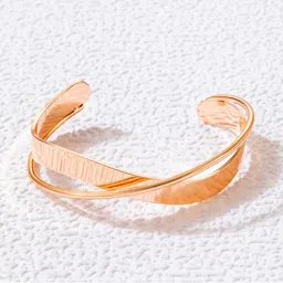 Shining Diva Fashion Rose Gold-Plated Cuff Bracelet image 2