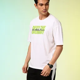 HRX by Hrithik Roshan Men Typography Printed Pure Cotton T-shirt image 4