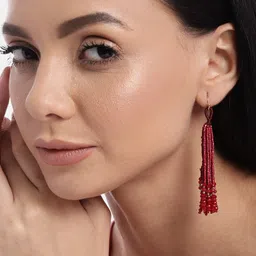 RICHEERA Pink Teardrop Shaped Drop Earrings image 5