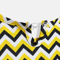 YK X Tinyo Infant Girls Printed Flutter Sleeves Fit & Flare Dress image 2