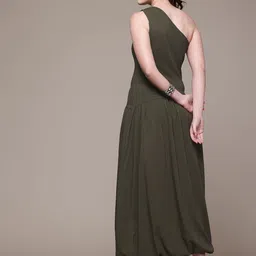 MANGO One Shoulder Balloon Maxi Dress image 3