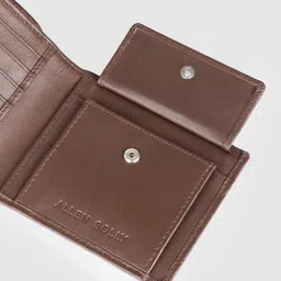 Allen Solly Men Brown Textured Leather Two Fold Wallet image 5