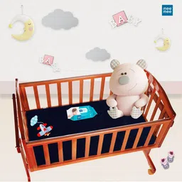 meemee Mee Mee Kids Navy Blue Solid Large Mattress Protector image 4