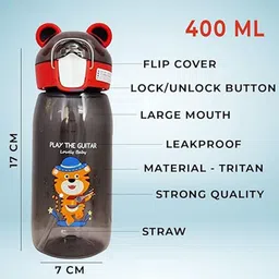 YK Black Single Plastic Printed Water Bottle image 2