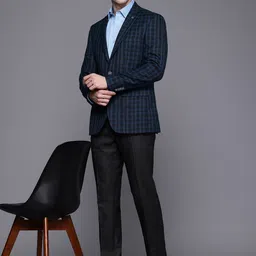 Raymond Checked Regular Fit Single-Breasted Blazer image 3