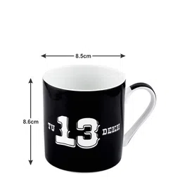 GOODHOMES Black & Red 2-Pieces Printed Bone China Coffee Mug Set image 2