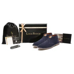 LOUIS STITCH Men Mid-Top Solid Suede Desert Boots image 2