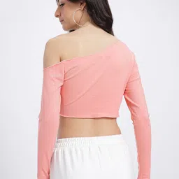 glitchez Standout Flair One Shoulder Crop Fitted Top image 4