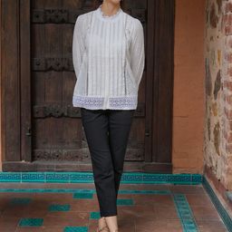 Libas Geometric Schiffli Top-picture-1