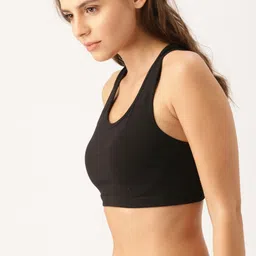 DressBerry Black Solid Non-Wired Non Padded Sports Bra DB-TS-BRA-002A image 3