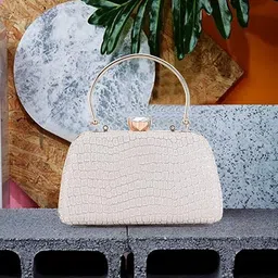 zaib Bridal Partyware Clutch for Women – Elegant Evening Purse, Wedding Accessories, Satin Shoulder Bag for Brides, Bridesmaid image 5