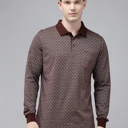 ColorPlus Self Checked Polo Collar Pure Cotton Pocket T-shirt-picture-21